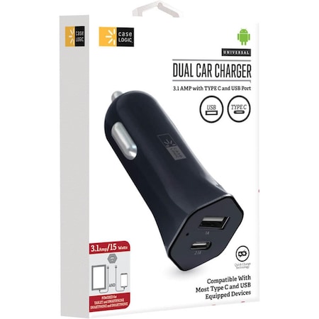 Bytech 3.1A USB-C-Type Car Charger, Black CLOPV3102BK